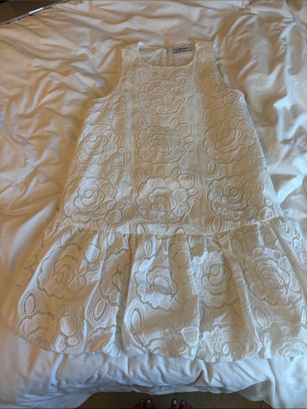 En Saison White Lace Midi Dress